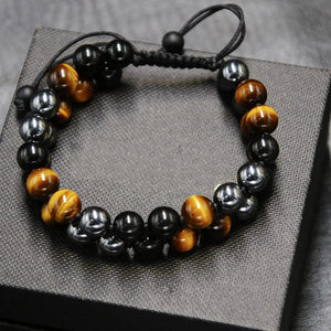 Genuine Tiger’s Eye Triple Protection Bracelet for Men and Women