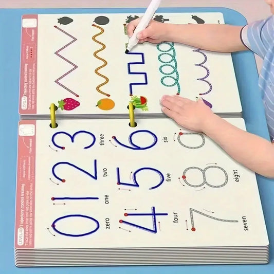 32-Page Reusable Educational Exercise Book with Erasable Writing Track