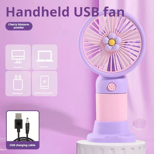 Portable Handheld Fan Cute Mini Fan Rechargeable Mini Handy Fan Pocket Size Low Noise Small Electric USB Fan Fruit Fan Cute