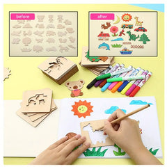 10pcs Educational Toys, Arts Crafts Setwooden Drawing Stencils Kit