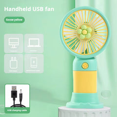 Portable Handheld Fan Cute Mini Fan Rechargeable Mini Handy Fan Pocket Size Low Noise Small Electric USB Fan Fruit Fan Cute