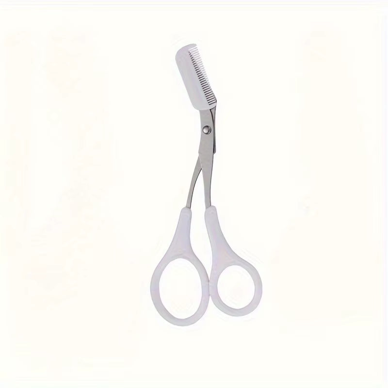 Stainless Steel Eyebrow Trimming Scissors with Comb, Safe Eyebrow Trimming Makeup Tool, Precise Creation of Perfect Eyebrow Shap