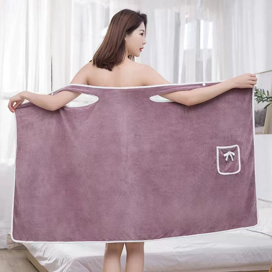 2022 Multi-Function Women Large Size Sexy Bathrobe Sling Sexy Tube Top Can Wear Bath Towel Soft Absorbent Bathrobe Coral Fleece